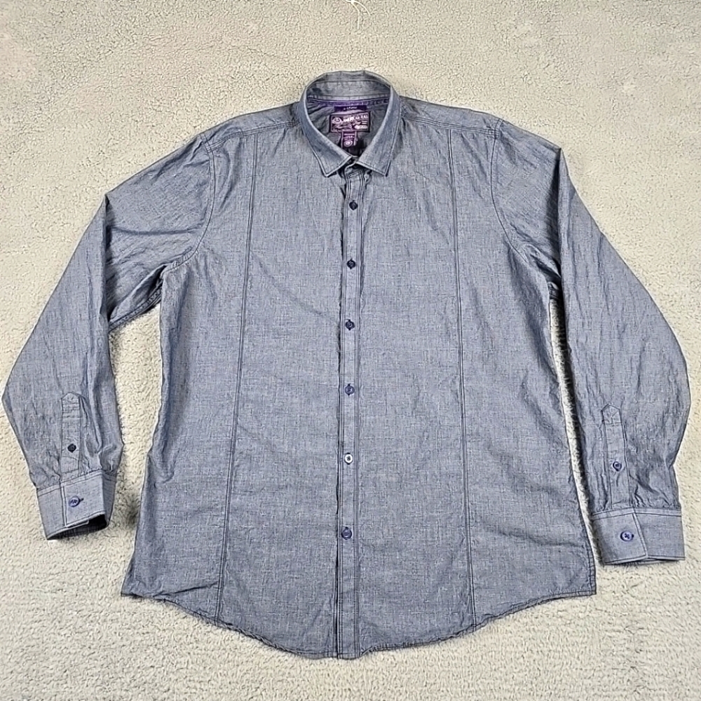 American Rag Shirt Mens XL Blue Long Sleeve Button Up Front Shirt